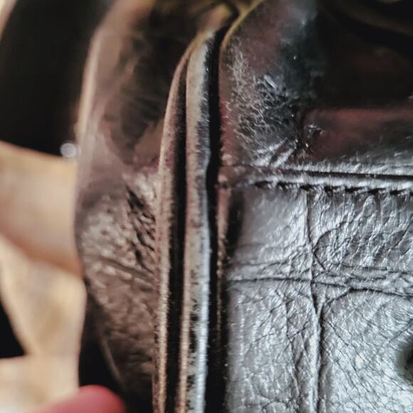 Vintage Betsy Johnson Chains Studs Croc Print Leather Multi-Sectional Punk Bag - Picture 16 of 16